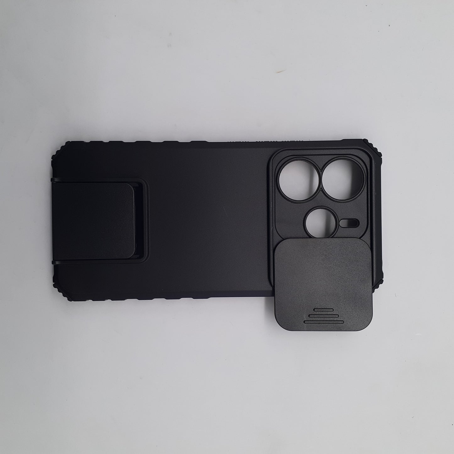 Redmi Note 14 Heavy Duty Protective Phone Case with Sliding Camera Cover and Integrated Built-in Kickstand for Hands-Free Viewing
