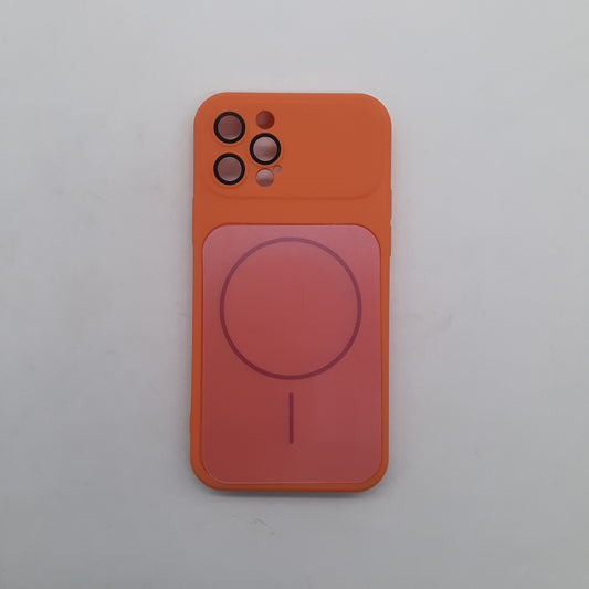 iPhone 12 Pro Orange Back Case - Slim Fit Protective Silicone Phone Cover