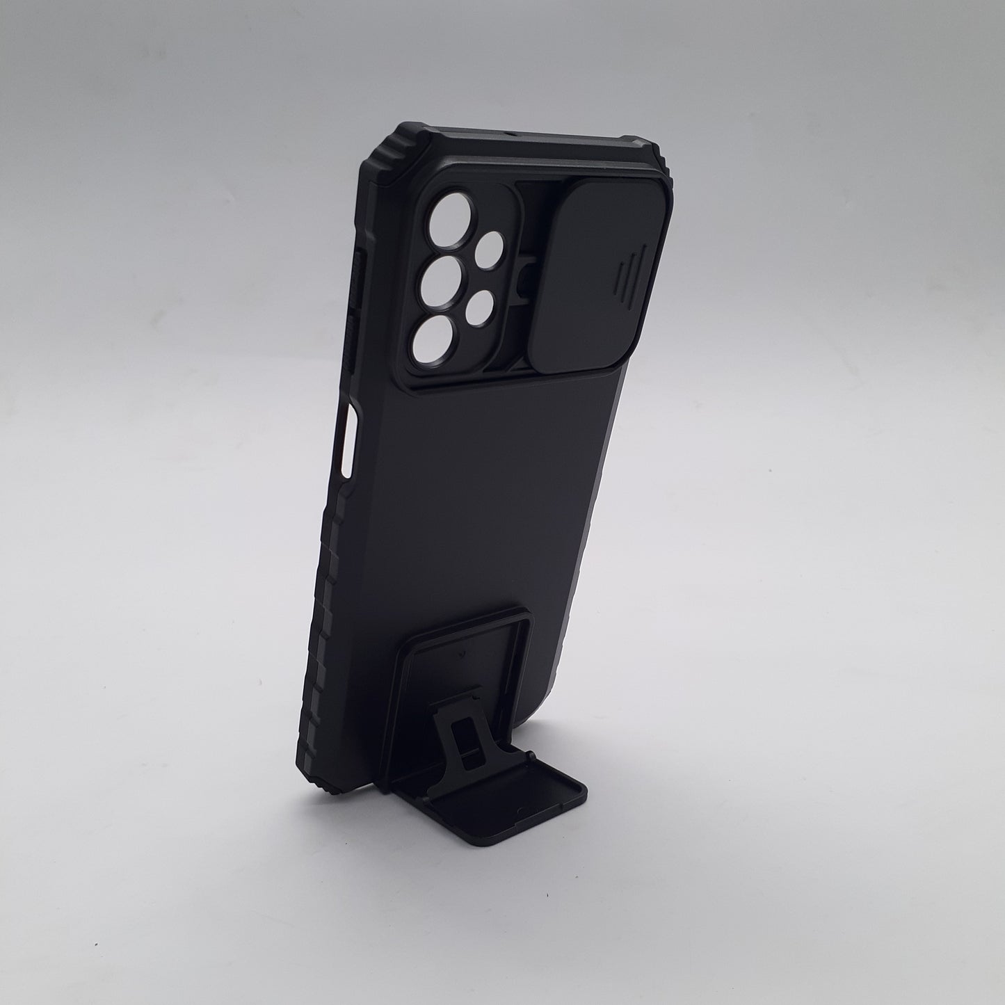 Samsung A32 5G Heavy Duty Shockproof Case with Slide Camera Cover and Integrated Kickstand for Hands-Free Viewing