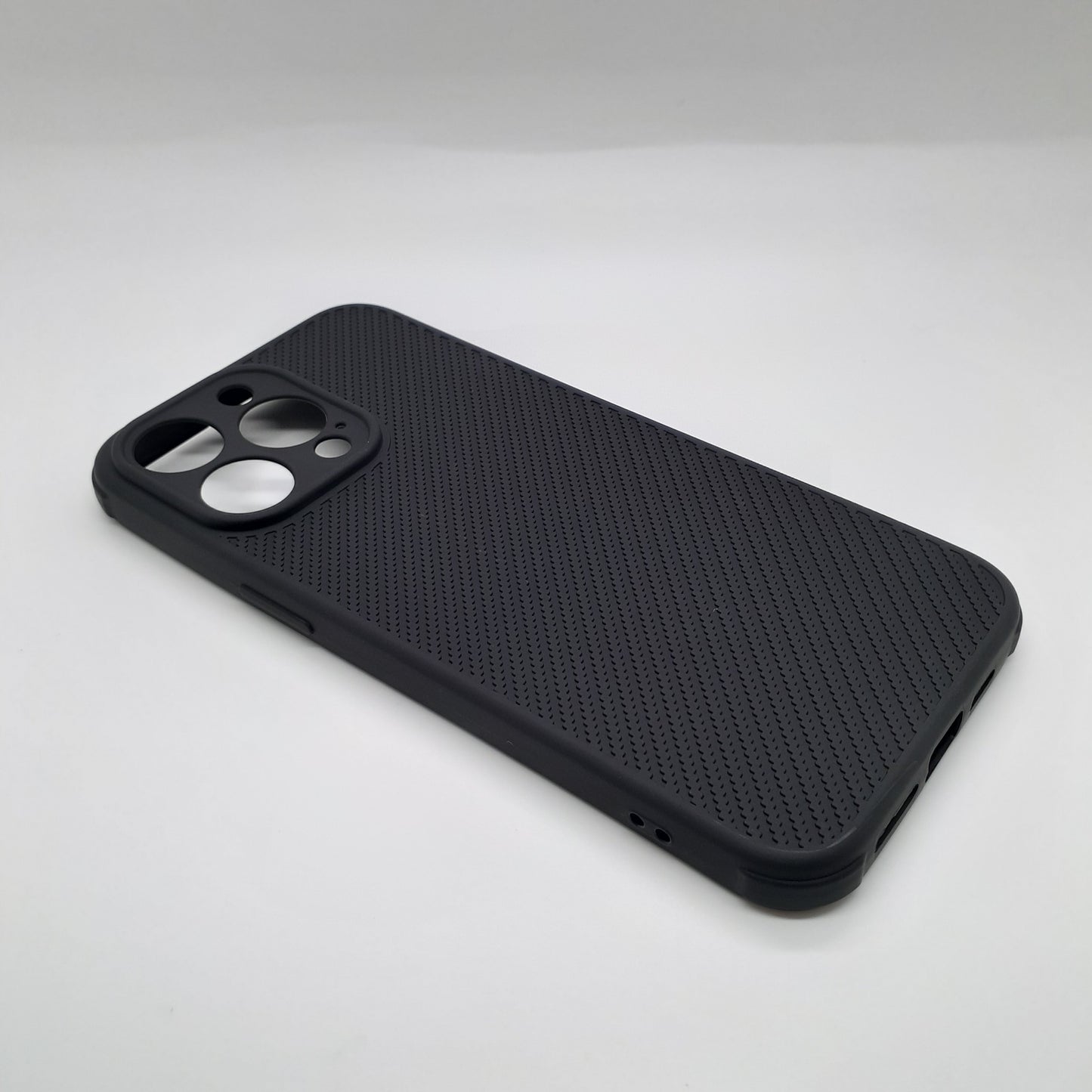 iPhone 15 Pro Max Carbon Fiber texture Hard Rubber armour back cover shock-porof case