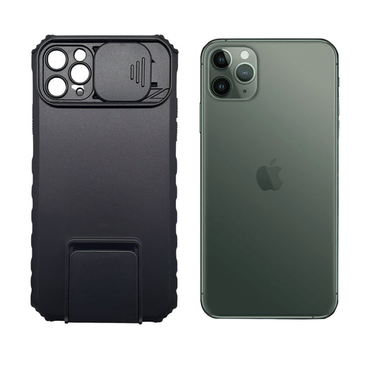 iPhone 11 Pro Max Heavy Duty Protective Case with Sliding Camera Cover and Integrated Kickstand for Hands-Free Viewing
