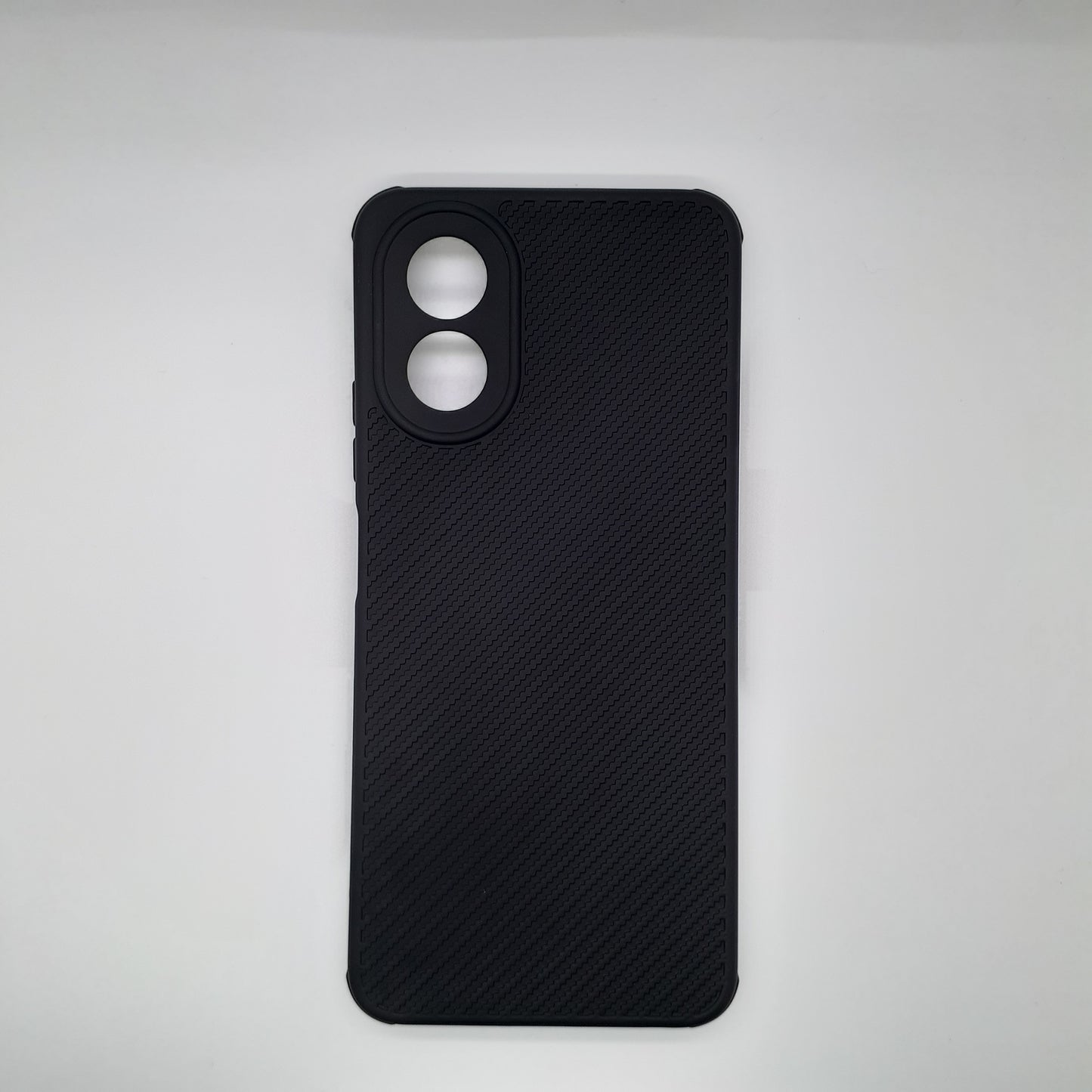 OPPO A18 Carbon Fiber texture Hard Rubber armour back cover shock-porof case