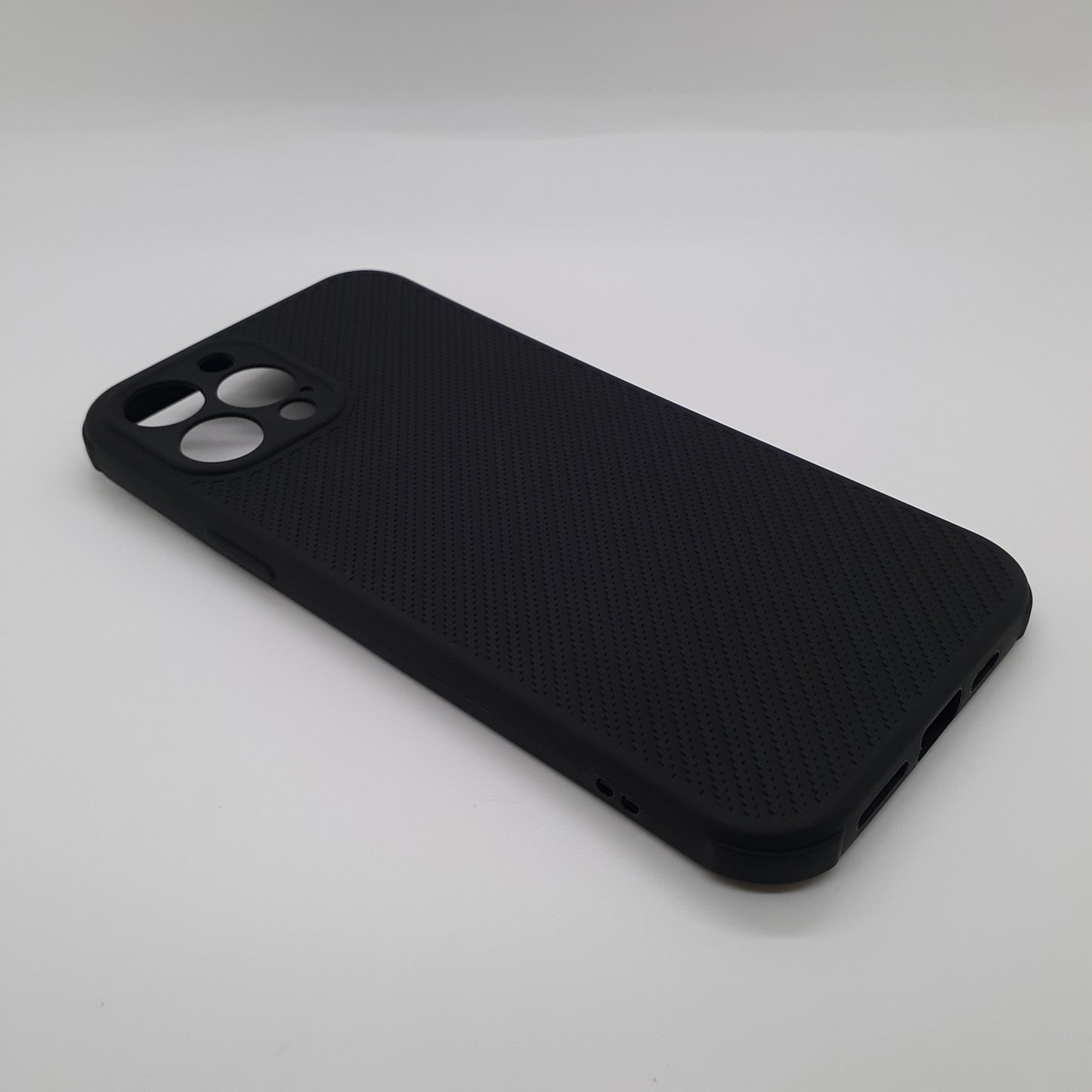 iPhone 12 Pro Max Carbon Fiber texture Hard Rubber armour back cover shock-porof case