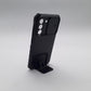 Samsung S21 FE Heavy Duty Shockproof Phone Case with Slide Camera Lens Protector Cover and Built-in Kickstand Ring Holder Black