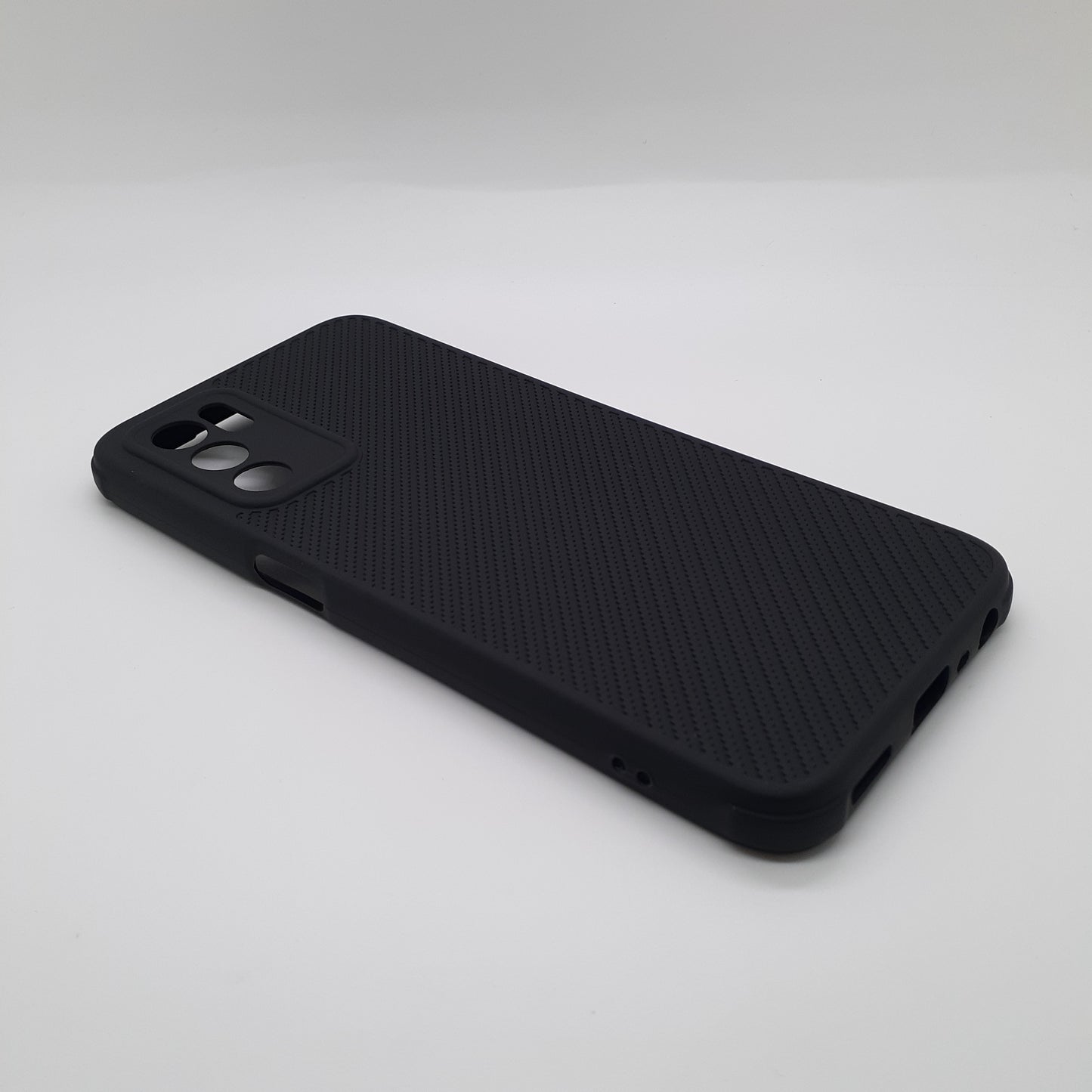 OPPO A16 Carbon Fiber texture Hard Rubber armour back cover shock-porof case