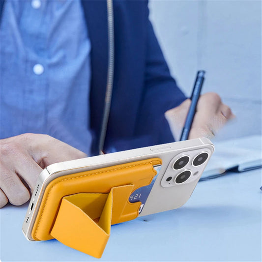 Apple iPhone MagSafe Supported Leather Wallet with Stand