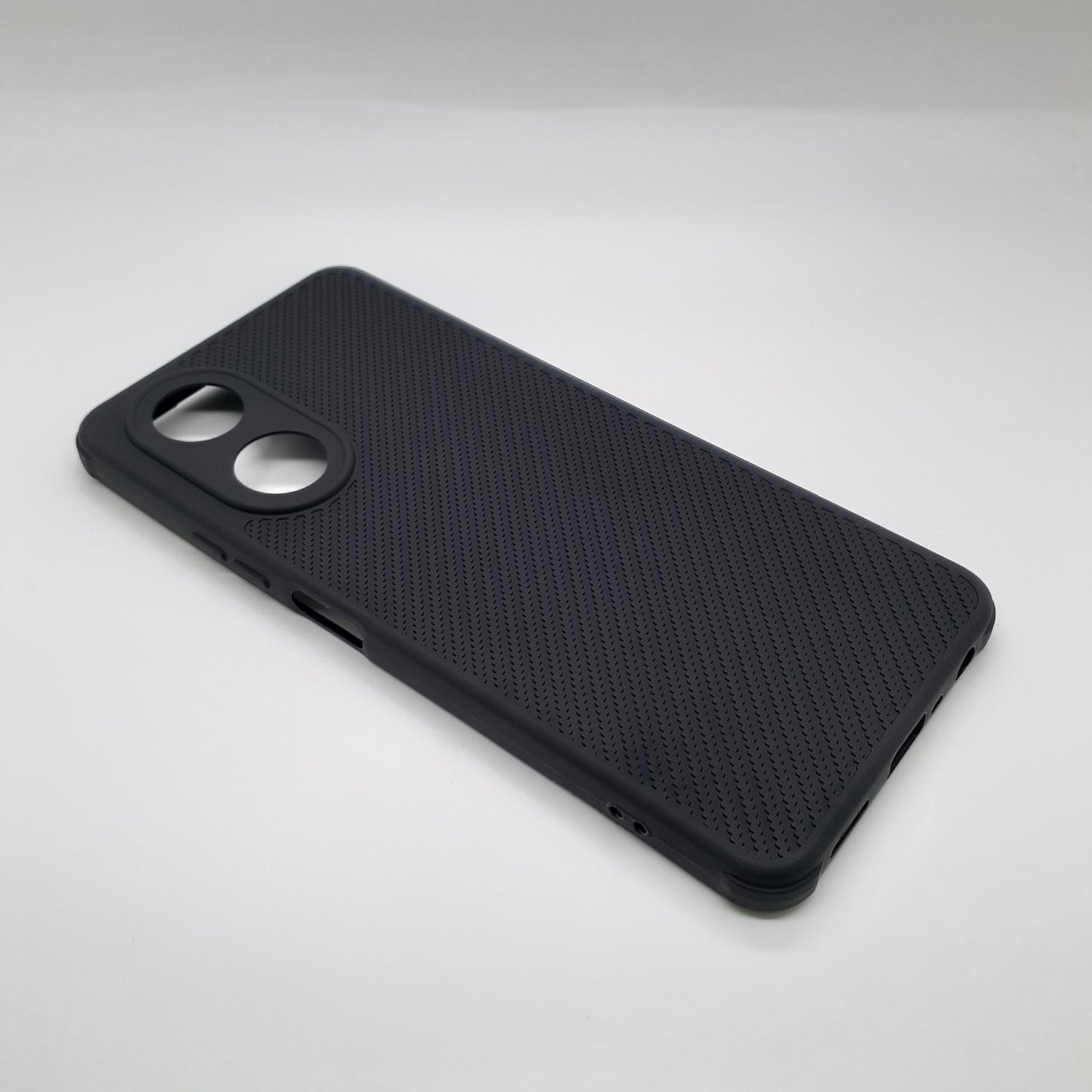 OPPO A58 Carbon Fiber texture Hard Rubber armour back cover shock-porof case