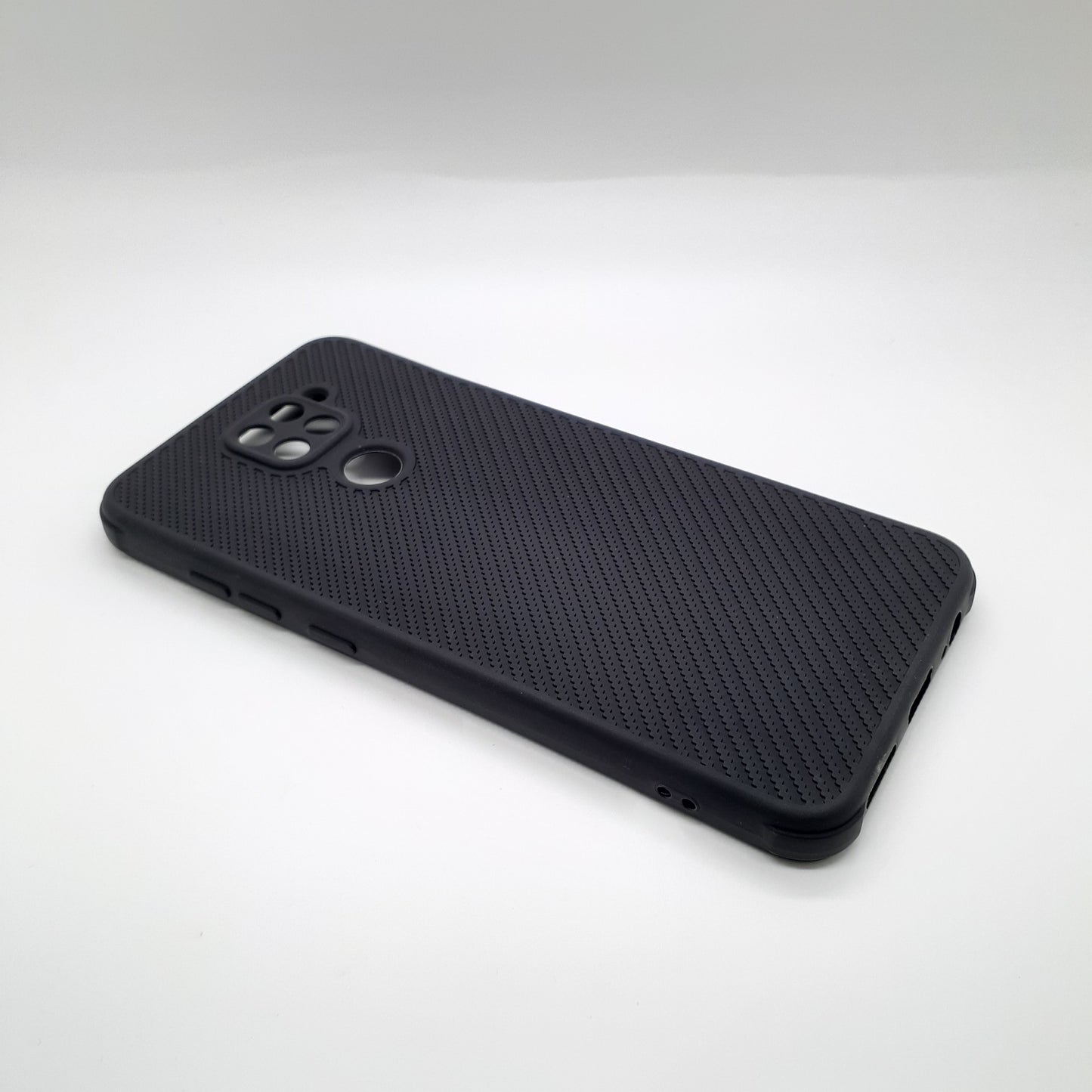 Redmi Note 9 Carbon Fiber texture Hard Rubber armour back cover shock-porof case