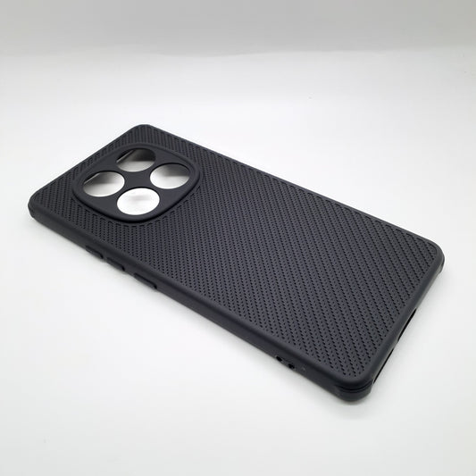 Redmi Note 14 Pro 4G Carbon Fiber texture Hard Rubber armour back cover shock-porof case