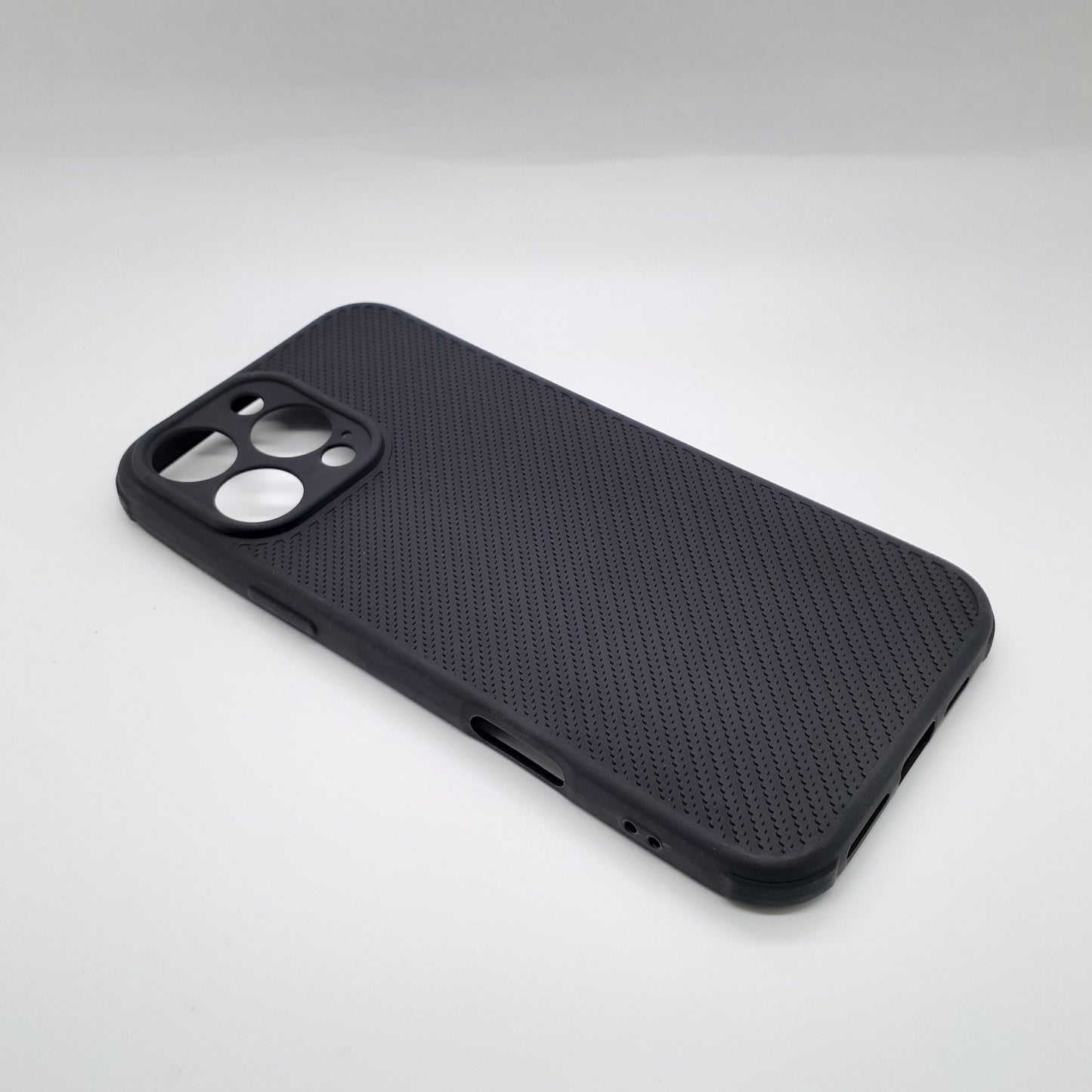 iPhone 16 Pro Max Carbon Fiber texture Hard Rubber armour back cover shock-porof case