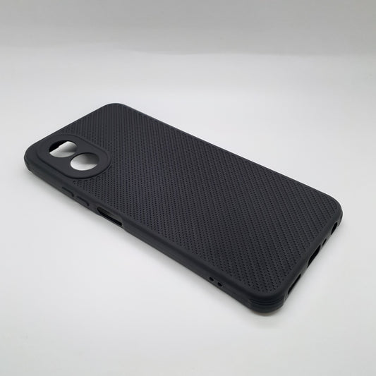 OPPO A18 Carbon Fiber texture Hard Rubber armour back cover shock-porof case