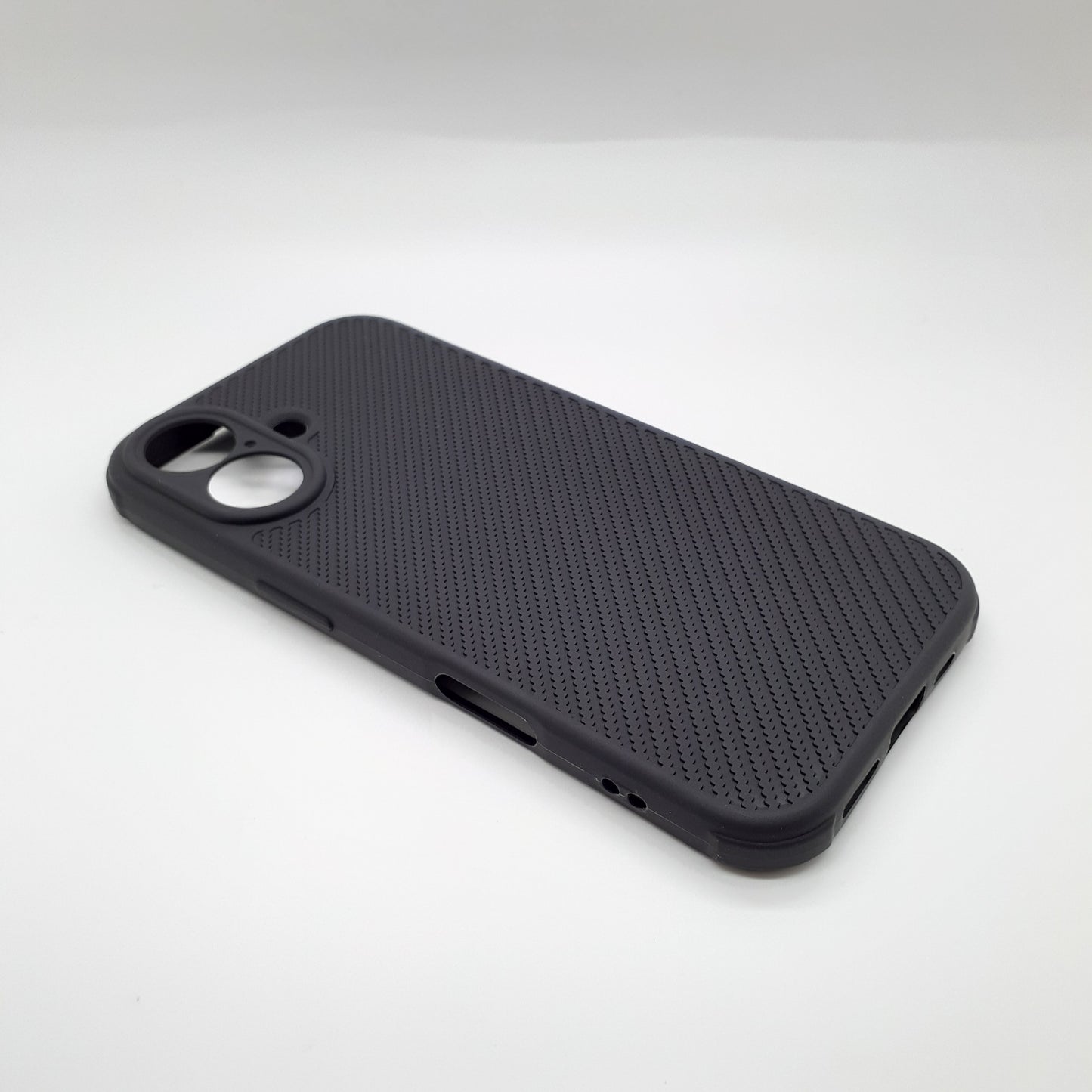 iPhone 16 Carbon Fiber texture Hard Rubber armour back cover shock-porof case