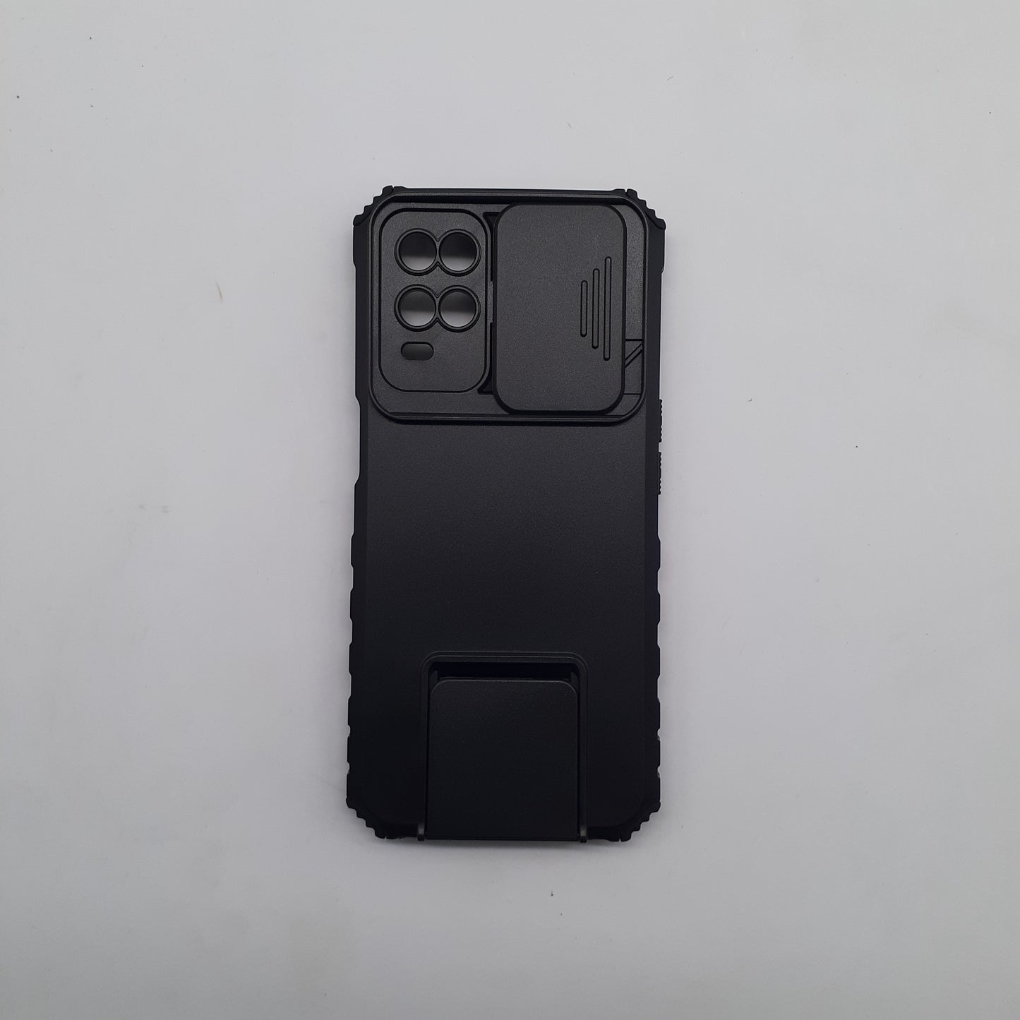 OPPO A54 Slide Camera Lens Protection Phone Case, Shockproof Armor Cover with Built-in Magnetic Ring Kickstand and Non-Slip Grip