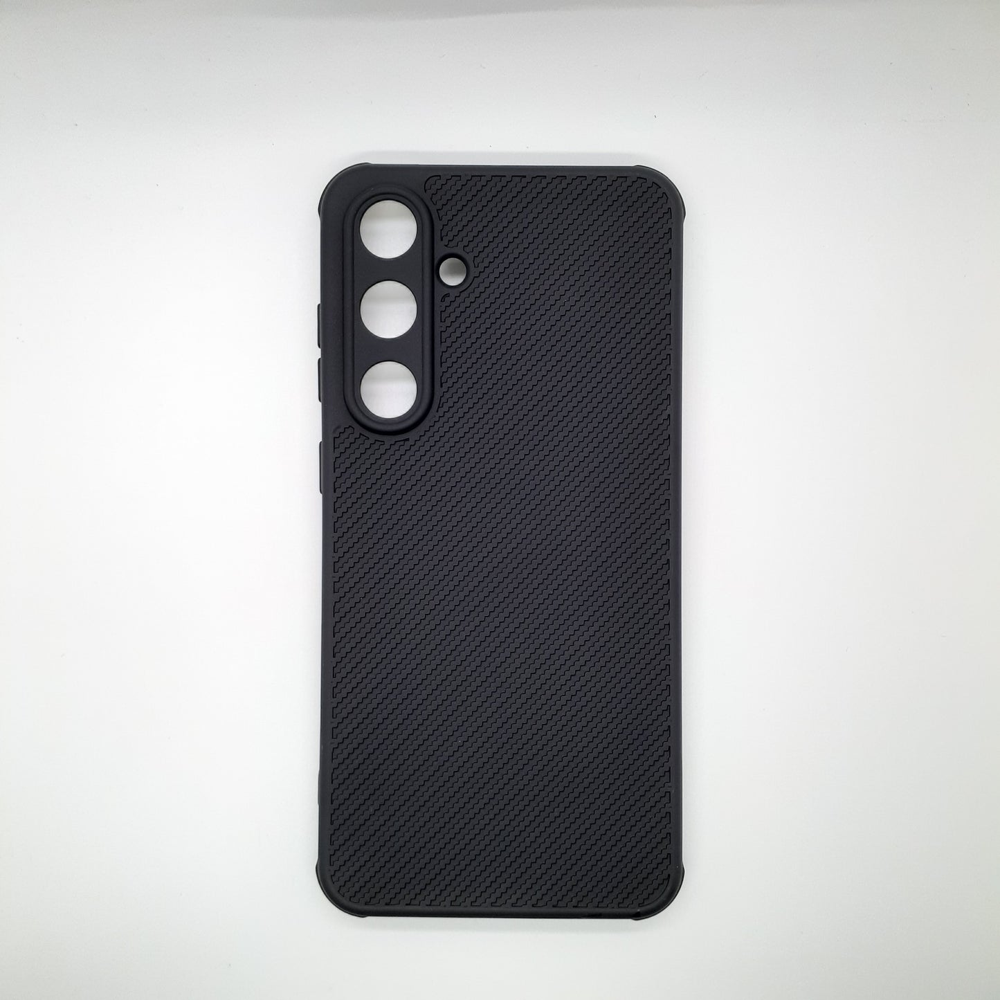 Samsung S24 FE Carbon Fiber texture Hard Rubber armour back cover shock-porof case