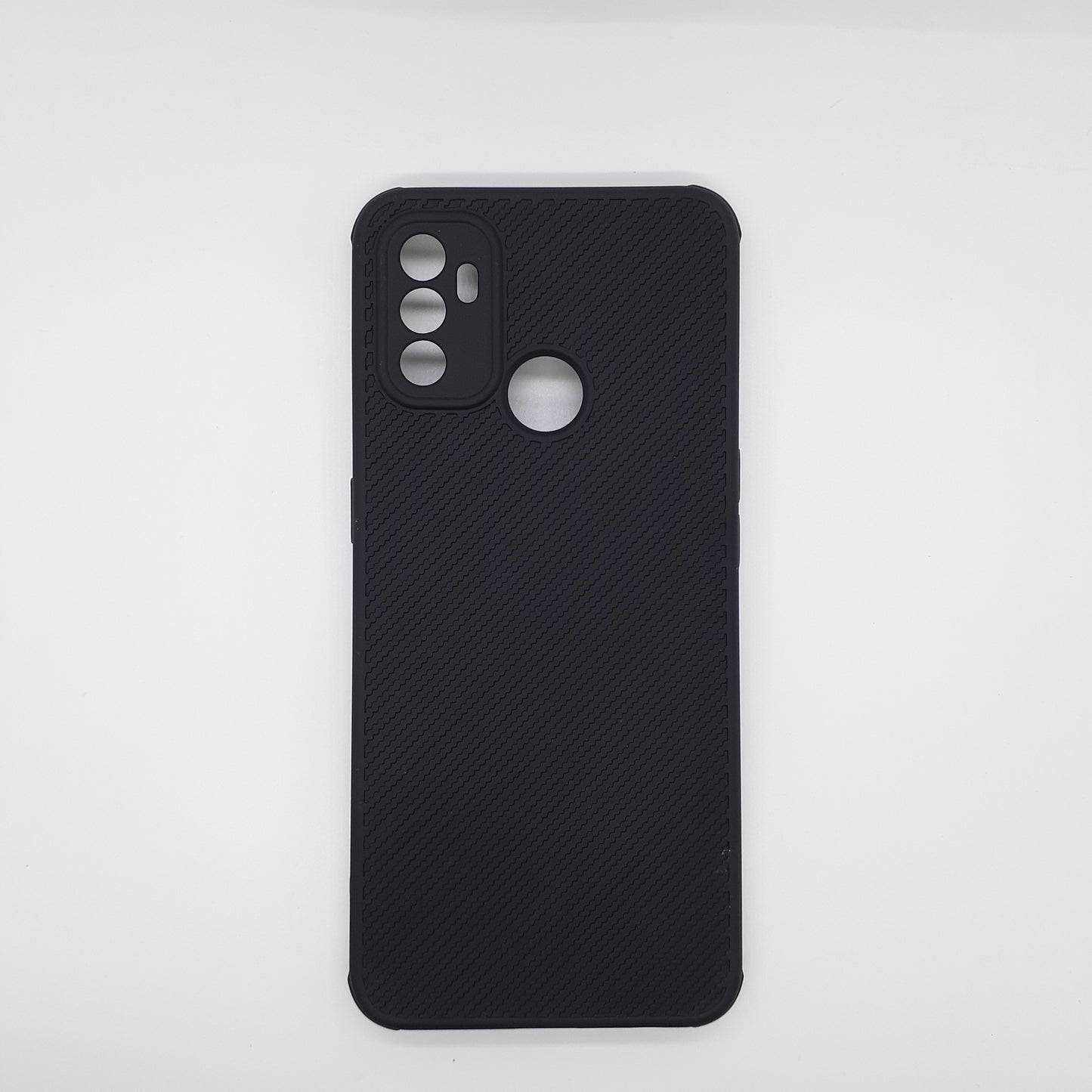 OPPO A53 Carbon Fiber texture Hard Rubber armour back cover shock-porof case