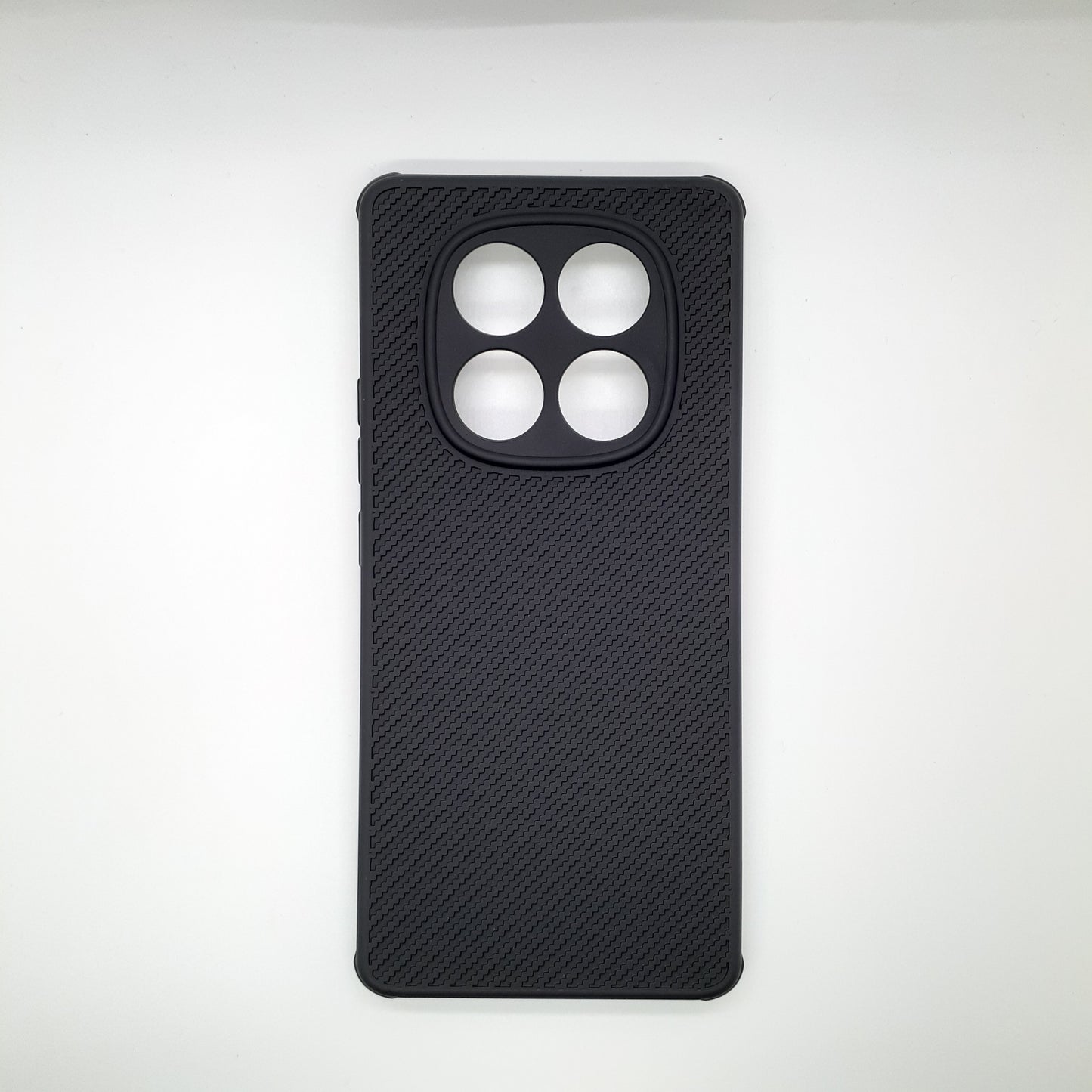 Redmi Note 14 Pro 4G Carbon Fiber texture Hard Rubber armour back cover shock-porof case