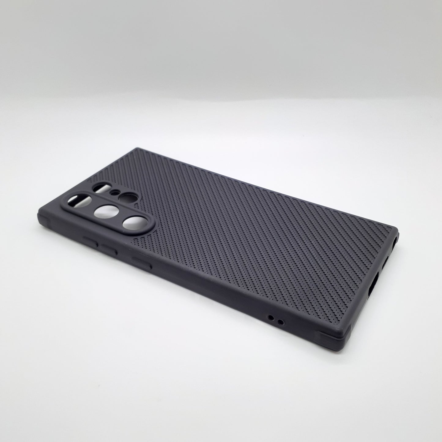 Samsung S24 Ultra Carbon Fiber texture Hard Rubber armour back cover shock-porof case