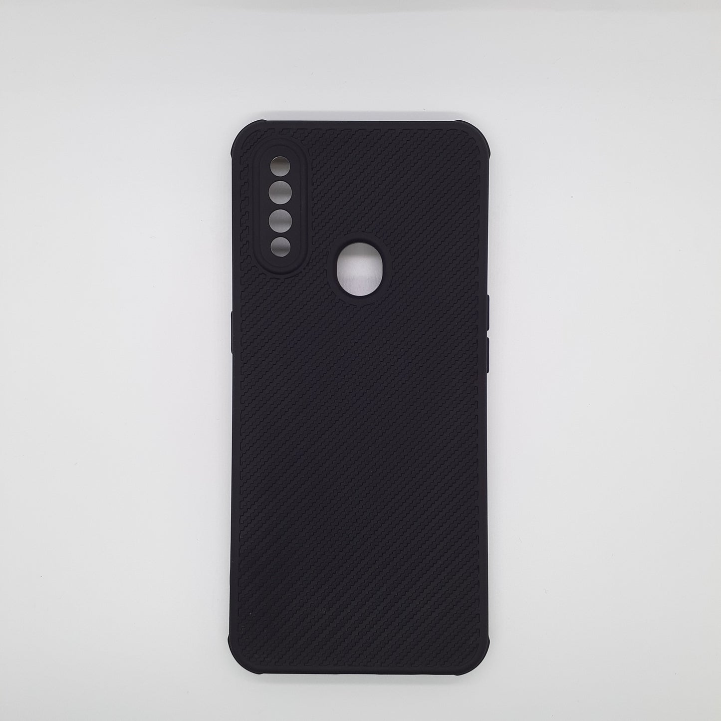 OPPO A8 Carbon Fiber texture Hard Rubber armour back cover shock-porof case