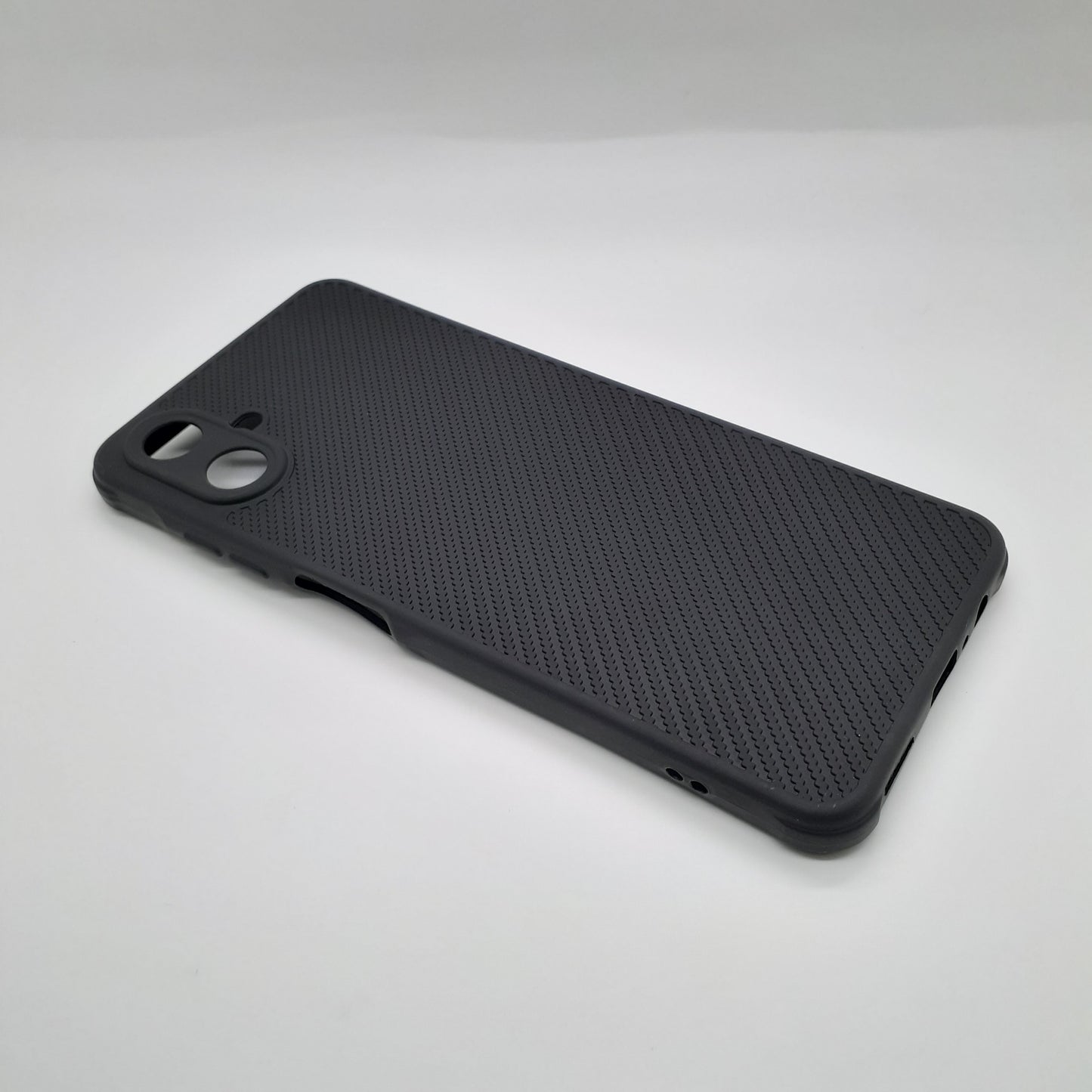 Samsung A06 Carbon Fiber texture Hard Rubber armour back cover shock-porof case