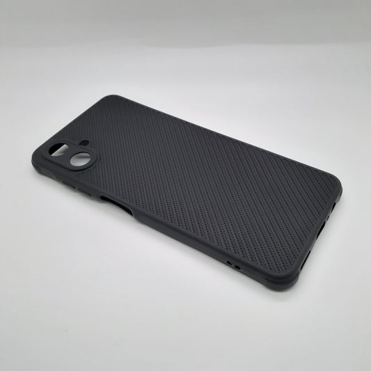 Samsung A06 Carbon Fiber texture Hard Rubber armour back cover shock-porof case