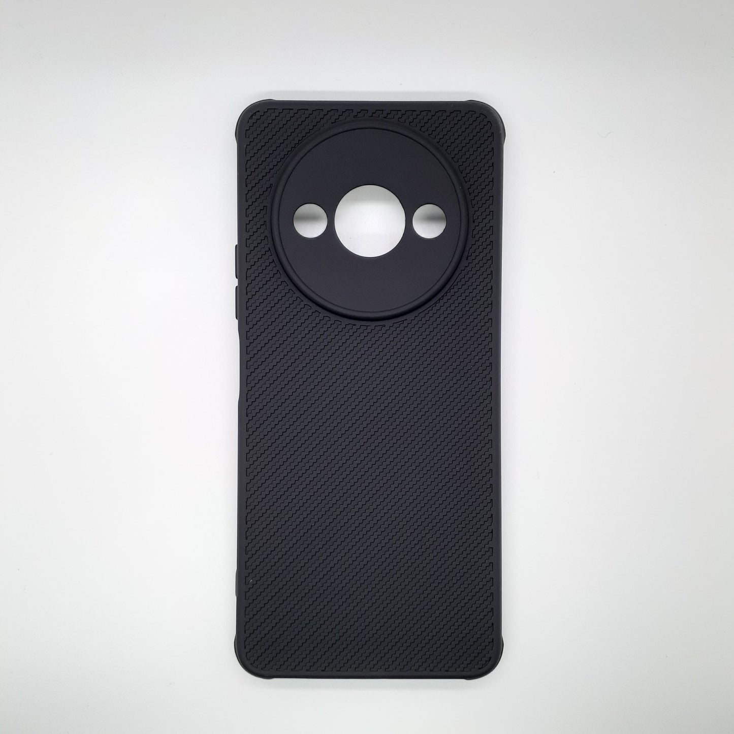 Redmi A3 Carbon Fiber texture Hard Rubber armour back cover shock-porof case