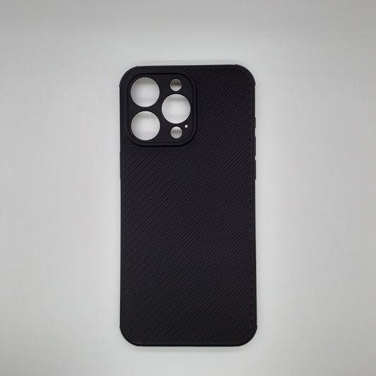 iPhone 15 Pro Max Carbon Fiber texture Hard Rubber armour back cover shock-porof case