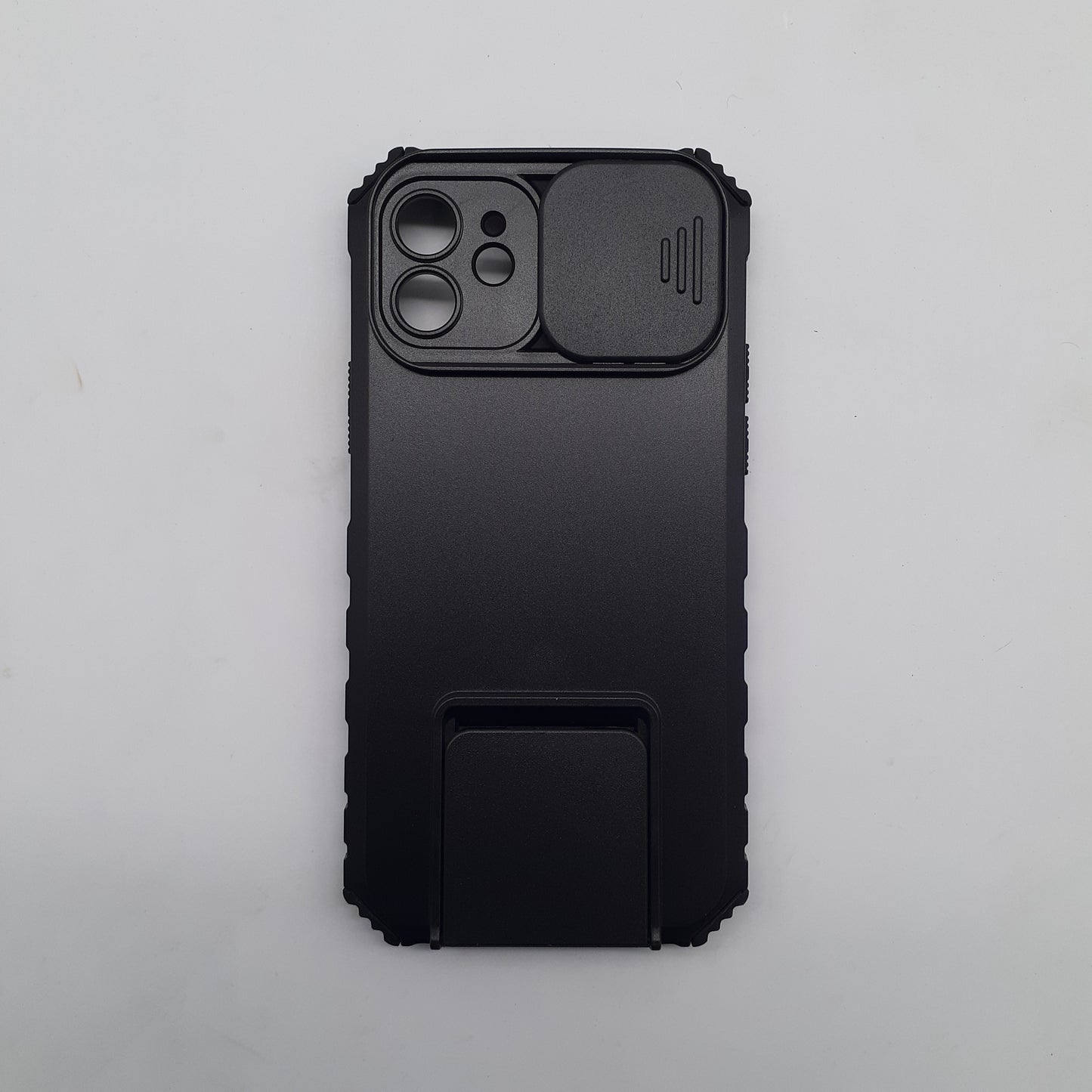 iPhone 12 Protective Phone Case with Sliding Camera Cover and Integrated Kickstand, Shockproof Heavy Duty Full-Body Protection.