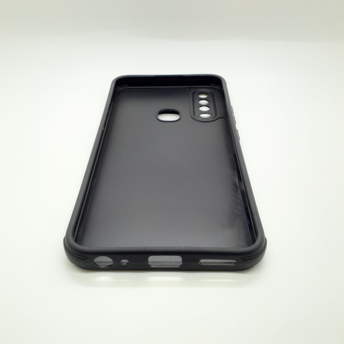 Vivo Y12 Carbon Fiber texture Hard Rubber armour back cover shock-porof case