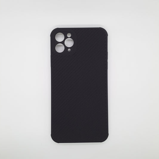 iPhone 11 Pro Max Carbon Fiber texture Hard Rubber armour back cover shock-porof case