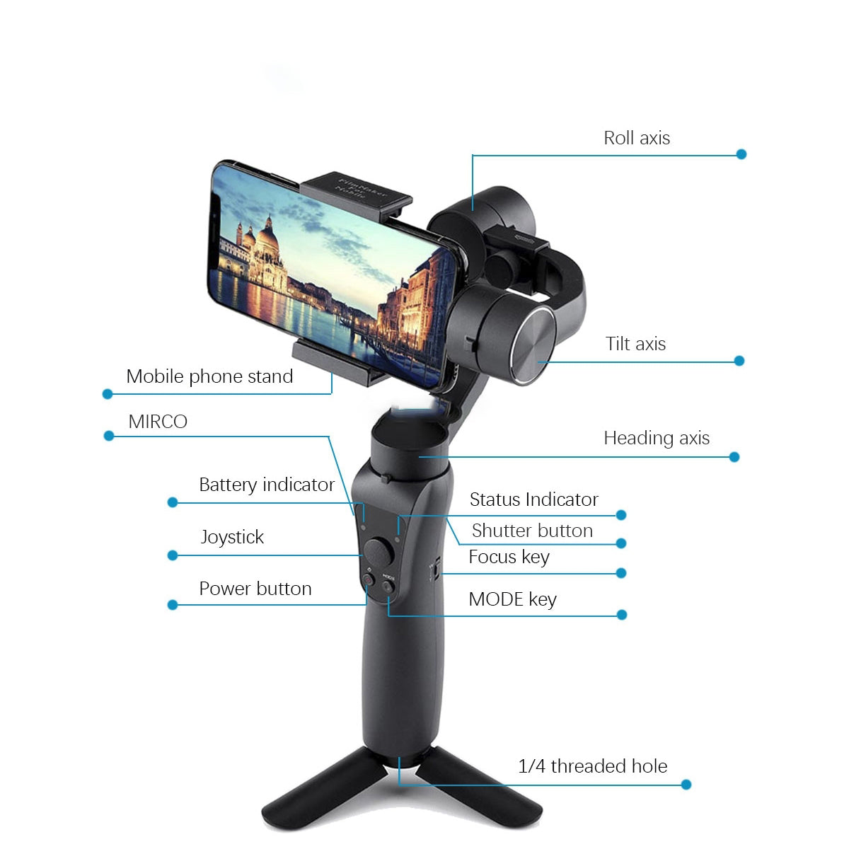 S5B Professional Handheld 3 Axis Gimbal Stabilizer