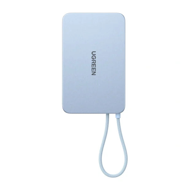 UGREEN Magflow Air 10000mAh 30W Qi2 Aluminium Alloy Magnetic Wireless Power Bank Built-in Cable Star Blue – Model PB570 – Portable Fast Charging Battery Pack for Smartphones, Tablets, Laptops and USB-Powered Devices