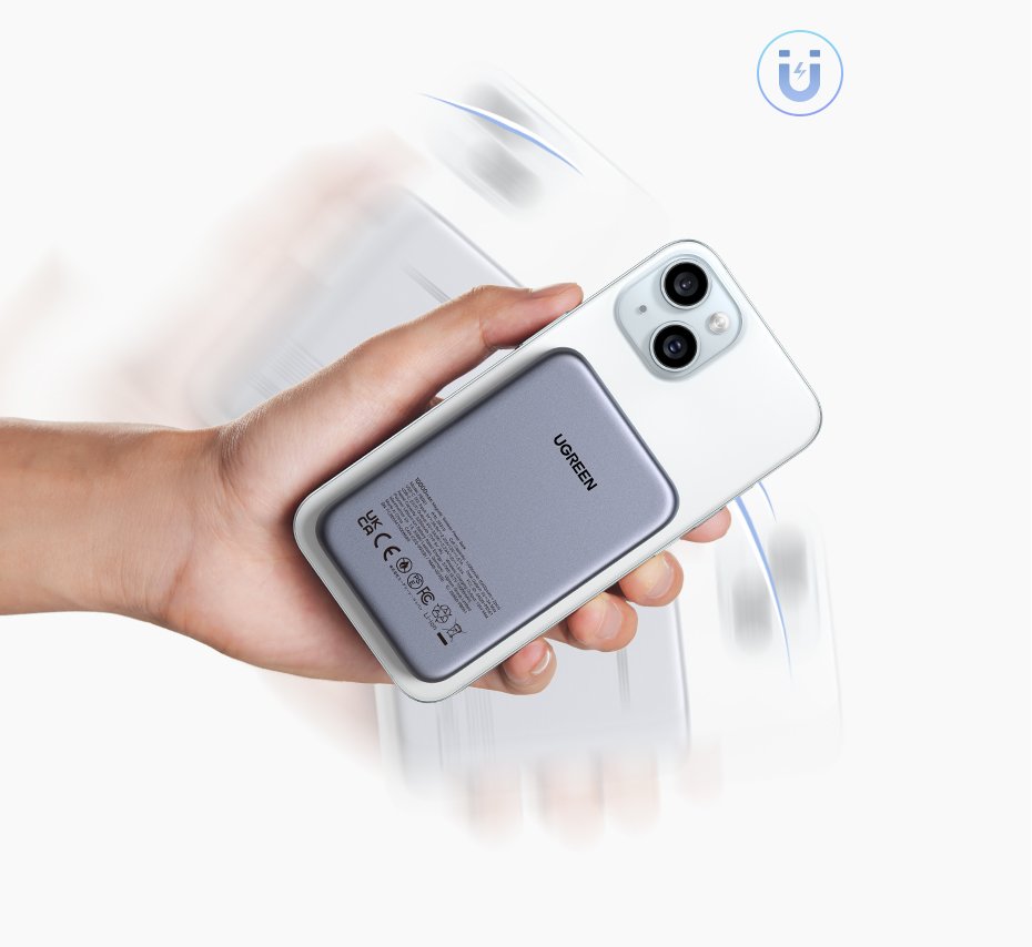 UGREEN 10000mAh 30W Qi2 Magnetic Wireless Power Bank – Model PB761 – Portable Fast Charging Battery Pack for Smartphones, Tablets, Laptops and USB-Powered Devices