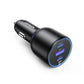 UGREEN 130W 3-Port (2 X USB-C / 1 X USB) Fast Car Charger – Model EC705 – Compact In-Car Fast Charging Power Adapter for Smartphones, Tablets and USB Devices