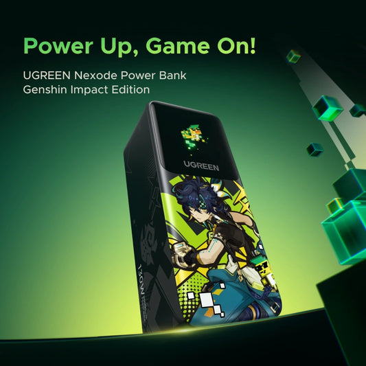 UGREEN 20000mAh 130W Genshin Impact Edition Smart Display Fast Charging Power Bank – Model PB721 – Portable Fast Charging Battery Pack for Smartphones, Tablets, Laptops and USB-Powered Devices