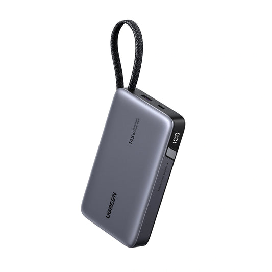 UGREEN 20000mAh 145W Fast Charging Digital Display Power Bank with Built-in USB-C Cable – Model PB551 – Portable Fast Charging Battery Pack for Smartphones, Tablets, Laptops and USB-Powered Devices