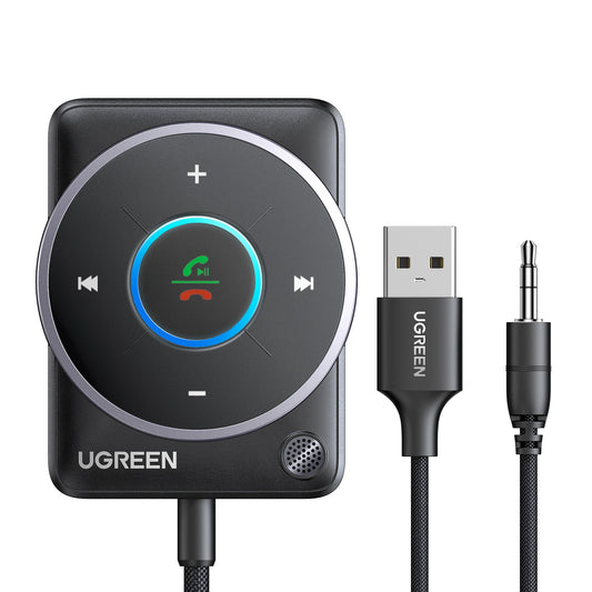 UGREEN 3.5mm Bluetooth 5.4 Receiver Audio Dual Connection Adapter with USB Power – Model CM723 – Premium Audio Connection Cable for Phones, Computers, Speakers, Headphones and Home Entertainment