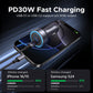 UGREEN 30W 3-Port USB-C*2 / USB*1 Fast Car Charger – Model EC307 – Compact In-Car Fast Charging Power Adapter for Smartphones, Tablets and USB Devices