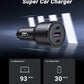 UGREEN 69W 2 X USB-C, 1 X USB Ports Car Charger (Black) – Model CD239 – Compact In-Car Fast Charging Power Adapter for Smartphones, Tablets and USB Devices