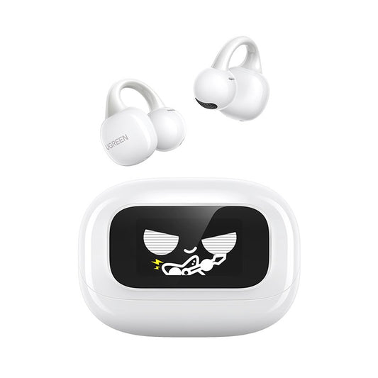 UGREEN S6 ClipBuds Magic Smart Touch Display Control True Wireless Earbuds White – Model WS208 – Clear Audio Accessory for Music, Calls, Gaming, Streaming, Travel and Everyday Listening