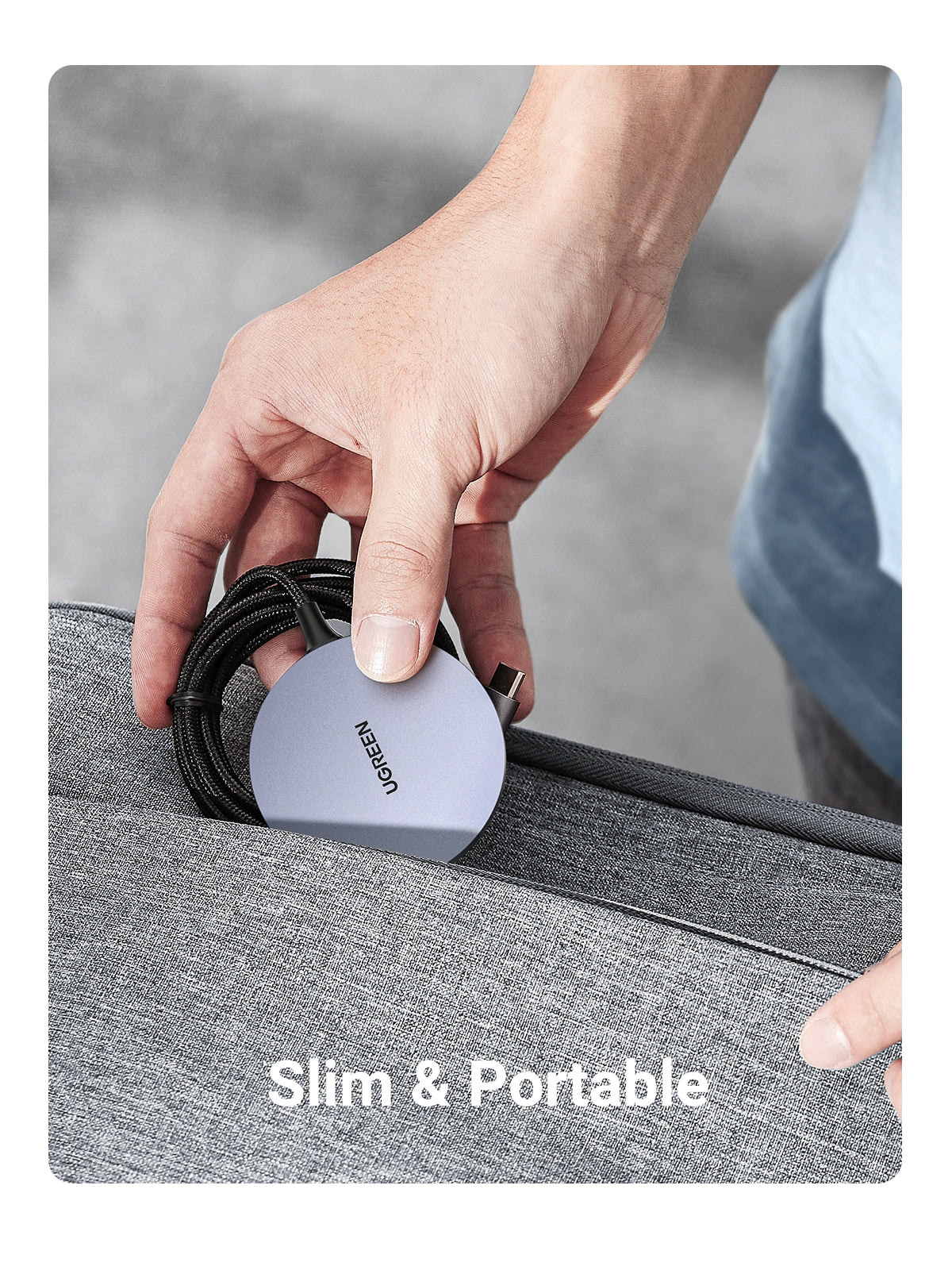 UGREEN Magnetic Wireless Charger 15W Max Space Gray – Model CD245 – Fast Magnetic Charging Pad or Station for Compatible iPhone, AirPods and Qi-Enabled Devices