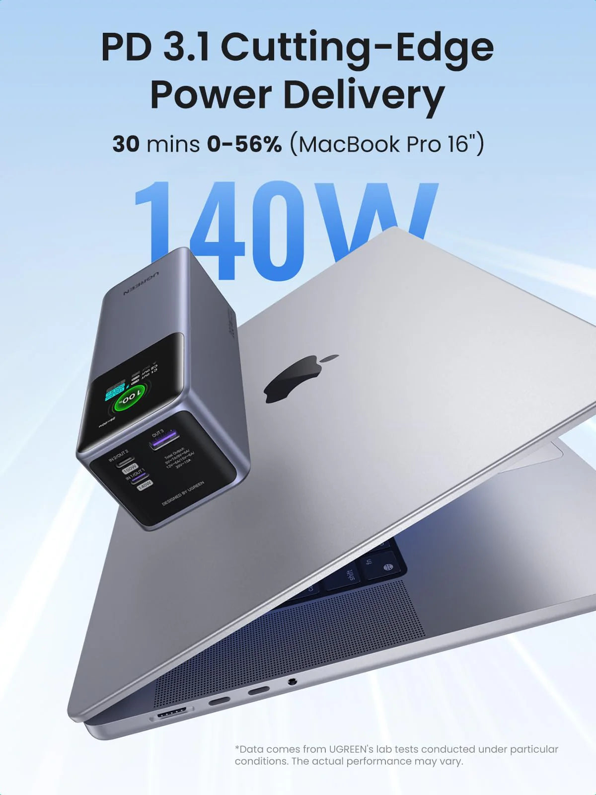 UGREEN Nexode 25000mAh 200W Smart Display Power Bank – Model PB722 – Portable Fast Charging Battery Pack for Smartphones, Tablets, Laptops and USB-Powered Devices