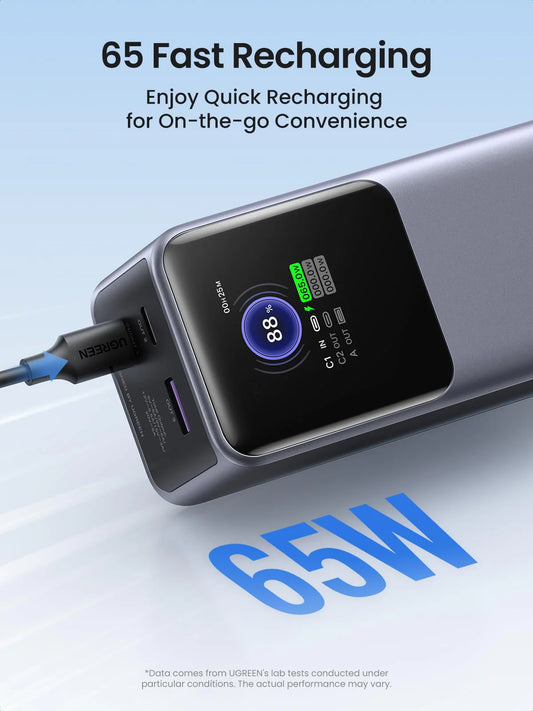 UGREEN Nexode 25000mAh 200W Smart Display Power Bank – Model PB722 – Portable Fast Charging Battery Pack for Smartphones, Tablets, Laptops and USB-Powered Devices