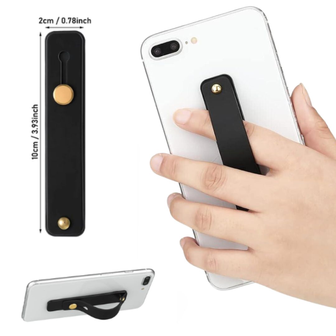 Adjustable Soft Coloured Phone Grip Holder with Finger Strap