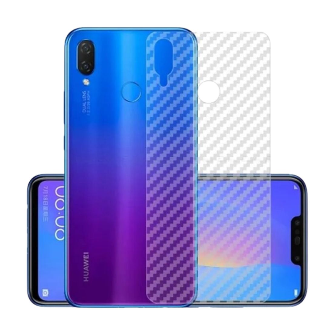 Huawei Y7 Pro 2019 carbon Back Clear Skin Sticker