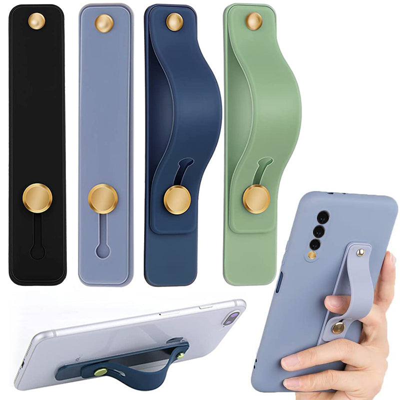 Adjustable Soft Coloured Phone Grip Holder with Finger Strap