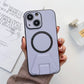 iPhone 14 Plus Magsafe Wireless Charging Mobile Phone Leather Case Buckle Ring Stand Back Cover