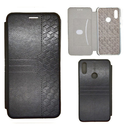 Huawei Y6 2019 Leather Pouch Case Premium Leather texture full cover