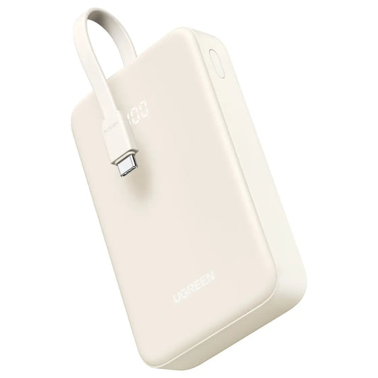 UGREEN 20000mAh 20W Fast Charging Power Bank with Built-In USB-C Cable – High-Capacity Portable Battery Charger for Smartphones, Tablets and USB-C Devices