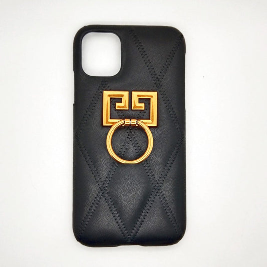 Luxury shock proof Ring Holder Back cover Case for iPhone 11 Black