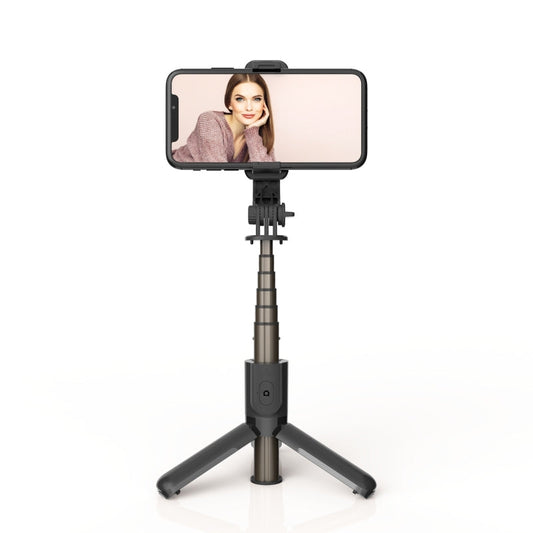 360-Degree Mini Bluetooth Selfie Stick with Built-In Beauty Light and Tripod Stand